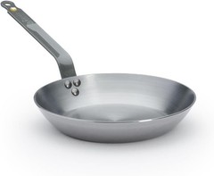 De Buyer 0.5 L Mineral B Round Carbon Steel Fry Pan, Naturally Nonstick, 9.5″