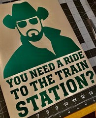 Vinyl Decal – You Need A Ride To The Train Station (Rip), Various Colors & Sizes