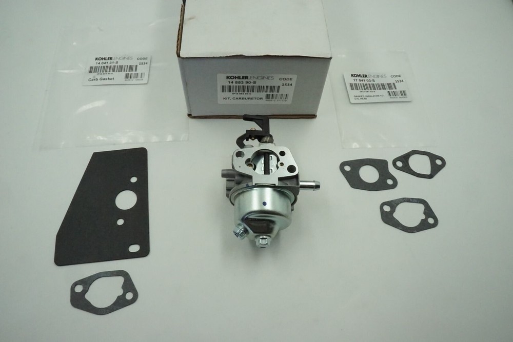 NEW GENUINE OEM KOHLER PART # 14 853 90-S CARBURETOR WITH GASKETS