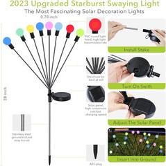 Outdoor Lights Decorative Waterproof Lights 8 LED Bulb Firefly Light 800mAh 2024