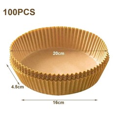 100Pcs 16cm Base Round Air Fryer Disposable Paper Liners Non Stick Baking