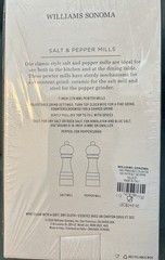 Williams Sonoma Polished Pewter Salt & Pepper Mills Set, 6″ New In Box