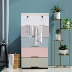 5 Layers Drawer Doll Clothes Storage Cabinet Plastic With Locker Bedroom Armoire