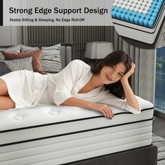 12/14 Inch Full Queen King Size Mattress Hybrid Foam Innerspring Bed in a Box
