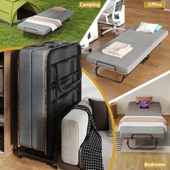 Portable 31″ 38″ Rollaway Bed Folding Bed with Foam Mattress for Adults & Guest
