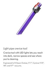 DYSON Genuine V11 V8 V7 Light Pipe Crevice Tool • Lighted Vacuum Attachment