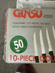 Vtg Ginsu 2000 10 Piece Gourmet Cutlery Knife Set As Seen On TV Open Box