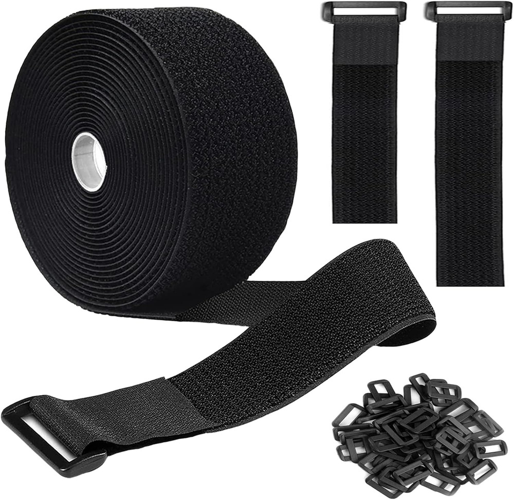 16Ft 2 Inch Wide Cable Ties, Jumpso Heavy Duty Hook and Loop Straps with 15 Buck