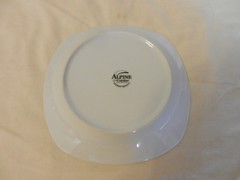 White With Green & Yellow Leaves Porcelain Salad Bowl Aramco Alpine Cuisine
