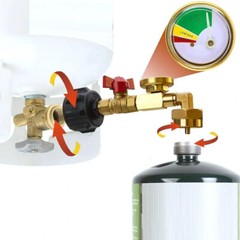 1Lb To 20Lb Tank Propane Refill Adapter Kit With Gauge And ON-Off Control Valve