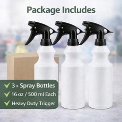 Plastic Trigger Spray Bottle 16 OZ Heavy Duty Chemical Resistant Sprayer