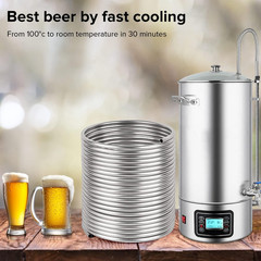 Wort Chiller 3/8″ X 50Ft 304 Stainless Steel Tubing Coil – Food Grade Immersion