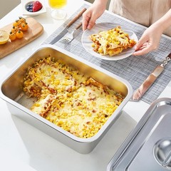 Lasagna Baking Pan with Lid 11×14 Inch Extra Deep 7.4QT Stainless Steel Oven …