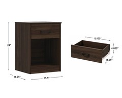 Ardent Nightstand with 1 Drawer, Dark Walnut