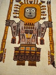Vintage Native South American Ecuador Wool Rug Wall Hanging 44×32″
