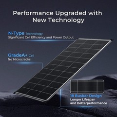 AeternaSol 4Pack 200W Bifacial Solar Panel 800W N-Type 18V Mono Off Grid Roof RV