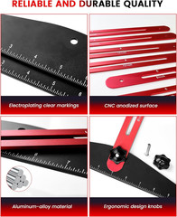 TANYO Stair Tread Template Tool, 8″ to 60″ Aluminum Stair Tread Jig for Accurate