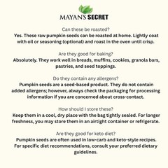 Mayan’s Secret – Raw Pumpkin Seeds Organic 2lb, Parve, Vegan, Non GMO