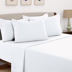 6 Piece Bed Sheet Set 1800 Series Microfiber Comfort Deep Pocket Hotel Bed Sheet