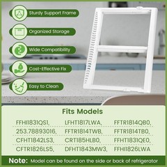 Crisper Drawer Cover Frame Compatible with Frigidaire Refrigerator 240364787