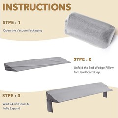 King Size Bed Wedge Pillow for Headboard – Mattress Gap Filler Wedge (0–8″)
