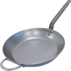 De Buyer Mineral B Round Carbon Steel Fry Pan, Naturally Nonstick, 12.5″