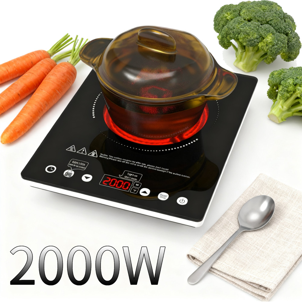 1800W Single Burner Electric Ceramic Cooktop 14″ Infrared Hot Plate Stove Top