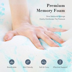 Blue Gel Memory Foam Topper – 3″ Thick, Full Size Bed Enhancer