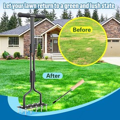Lawn Aerator, Lawn Spike Aerator Manual Tool with 15 Pieces Solid Steel Spikes