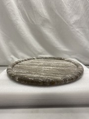 101 Copenhagen Stoneware Enkei Large Travertine Tray 15.5 x 18.5in Silver