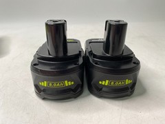 Lot of 2 8.0AH FOR Ryobi 18V Li-Ion Battery w/ Charger P102 P103 P105 P107 P108