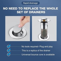 Washbasin Drainer Universal Type Copper Core For Water Leakage Plug Of Filter