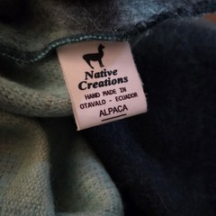 ~~NATIVE CREATIONS ECUADOR Aztec 100% ALPACA Blanket Blue 77×91