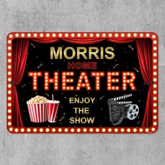 Custom Home Movie Theater Sign Personalized Cinema Room Metal Sign Wall Decor