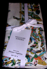 WILLIAMS SONOMA PAPILLON BUTTERFLY NAPKINS SET OF FOUR 85 COTTON 15 LINEN NWTAGS