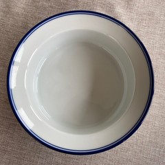 Dansk Flora Bayberry Blue Rimmed Fruit Cereal Bowls Set of 6 6.75 in Vintage