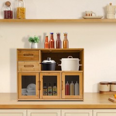 Home Wood Storage Cabinet Kitchen Storage Cabinet Floor Mount Pantry Cabinet