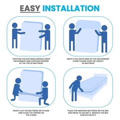 Zippered Mattress Encasement Waterproof Protector Hypoallergenic Mattress Cover