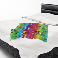 BFDI Plush Blanket | Battle for Dream Island Bedding | Rainbow Anime Throw