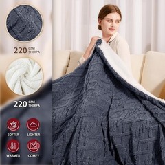 Heated Electric Blanket Queen Size-84″x90″ Heating Blanket with 10 Heating Le…