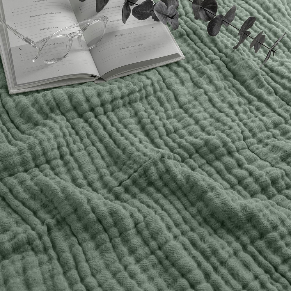 Muslin Blanket for Adults Queen 90″ x 90″ – 6 Layer Soft, Breathable & Lightweig