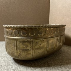 Vintage Brass Indoor Oval Planter 15” Long 6” Tall 10.25” Wide Big & Beautiful