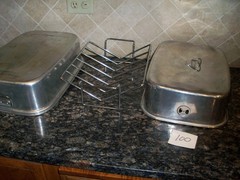 Vtg 3 pc Aluminum Roaster Roasting Pan Turkey WEAR EVER STYLE HEAVY DUTY RACK
