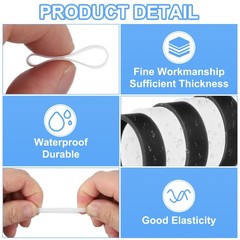 60Pcs Silicone Rubber Bands30mm/1.2″ Rubber Bands Rings Cable Ties White
