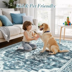 Boho Area Rugs Machine Washable Rug for Living Room Bedroom, Large 5X7 Vintage N