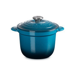 Le Creuset Cocotte Every 18cm Rice Pot Deep Teal Cast Iron Silver Knob