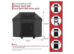 Unicook 52 Inch Grill Cover for Weber Spirit 200 and 300 Series, BBQ Cover