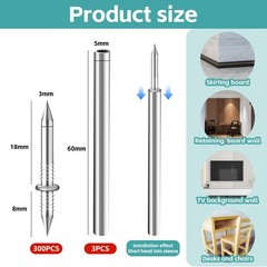 300 Count Double Headed Skirting Nails Dual Direction Nails for Wooden Baseb…