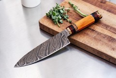 HAND MADE FORGED DAMASCUS STEEL STEEL CHEF KNIFE 1387