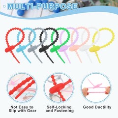 uxcell 20Pcs 5″ Silicone Cable Ties, Reusable Zip Ties Strips 5″, Multicolor